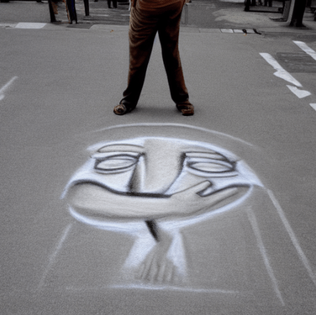 chalk art of a&nbsp;man