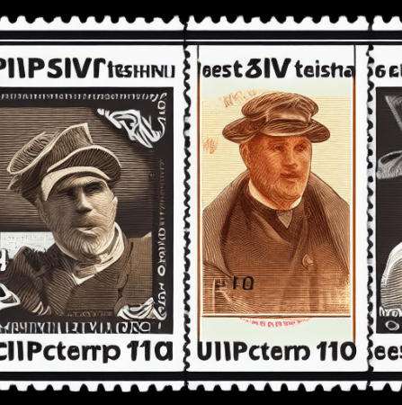 postage stamp art of a&nbsp;man
