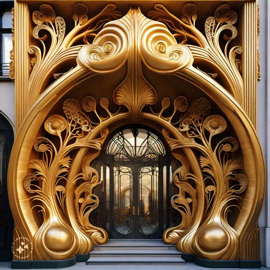 Meta AI Imagine 1600 art deco style lucid Tree of Life bulbous entrance