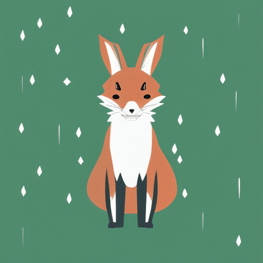 Stable Diffusion. Inkpunk-Diffusion-v2. Text Prompt: portrait of a super cute hybrid fox rabbit in a snowy pine forest. Sampling Method: DPM2 Sampling Steps: 20