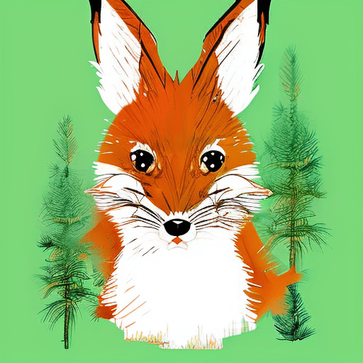 Stable Diffusion. Inkpunk-Diffusion-v2. Text Prompt: portrait of a super cute hybrid fox rabbit in a snowy pine forest. Sampling Method: DPM++ 2M SDE Heun Exponential Sampling Steps: 20