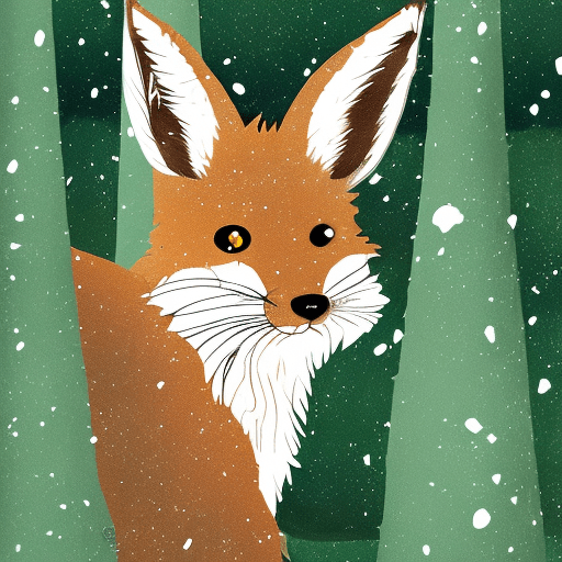 Stable Diffusion. Inkpunk-Diffusion-v2. Text Prompt: portrait of a super cute hybrid fox rabbit in a snowy pine forest. Sampling Method: DPM++ 2S A Karras Sampling Steps: 20